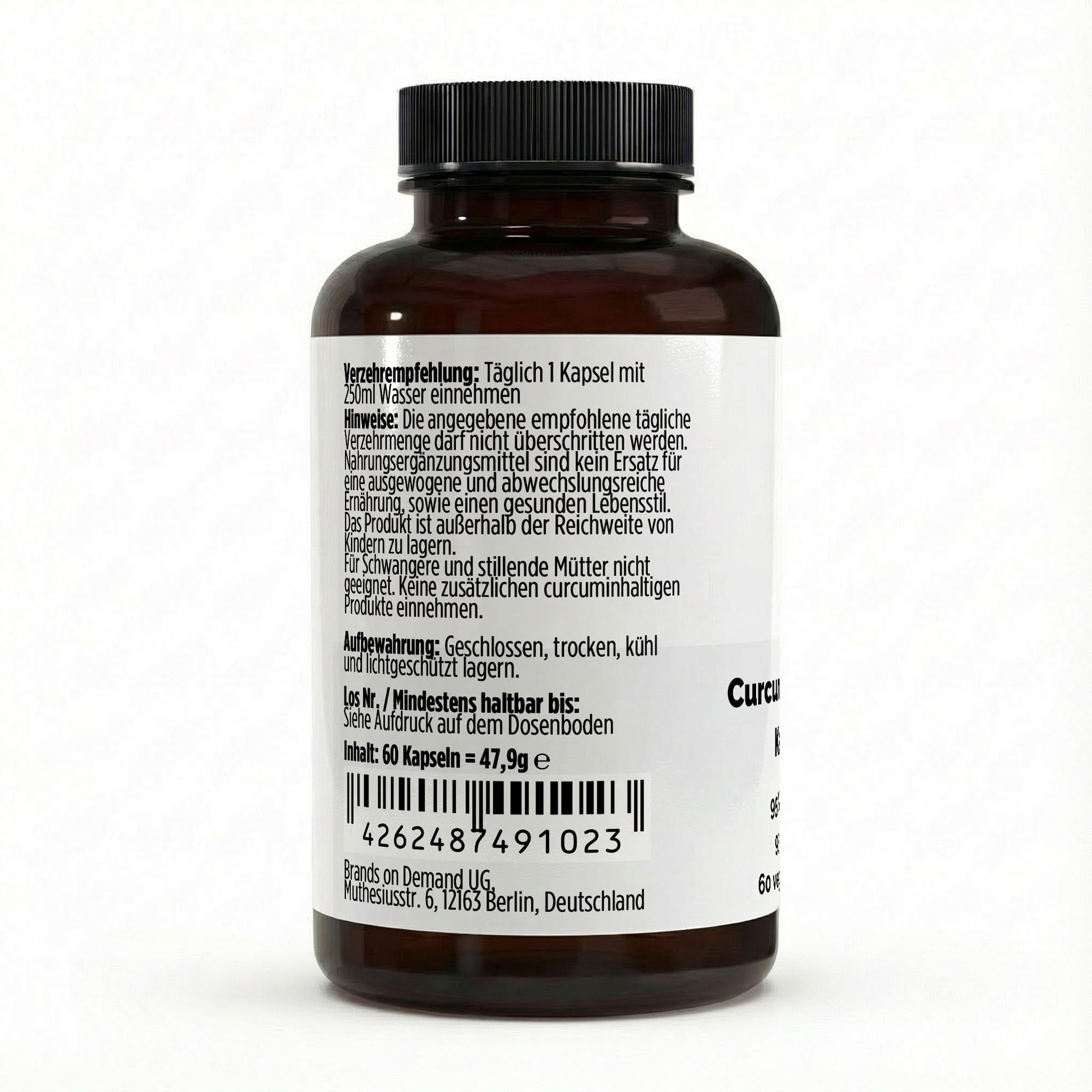 Curcuma (95% Curcumin) + Piperin - 60 vegane Kapseln
